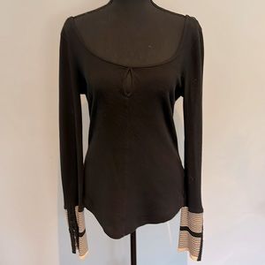 “We the free” black long sleeve keyhole and low back shirt